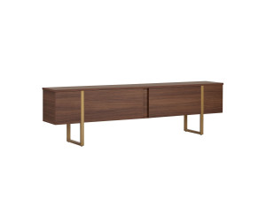 Meuble TV en bois "Onera" - 180 x 30 x 50 cm - Noyer / Or