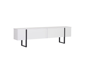 Meuble TV en bois "Onera" - 180 x 30 x 45 cm - WhiteBlack