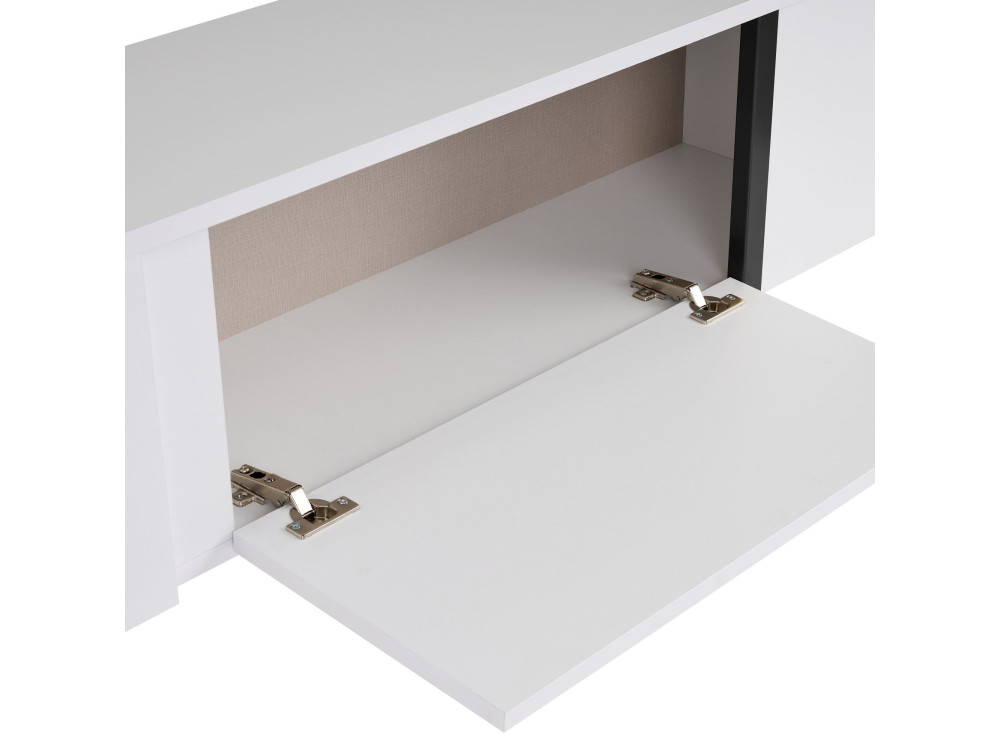 Meuble TV en bois "Onera" - 180 x 30 x 45 cm - WhiteBlack