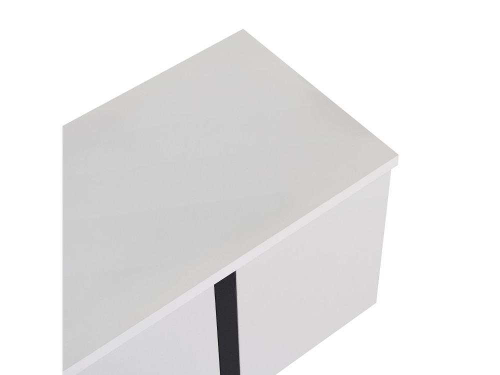 Meuble TV en bois "Onera" - 180 x 30 x 45 cm - WhiteBlack