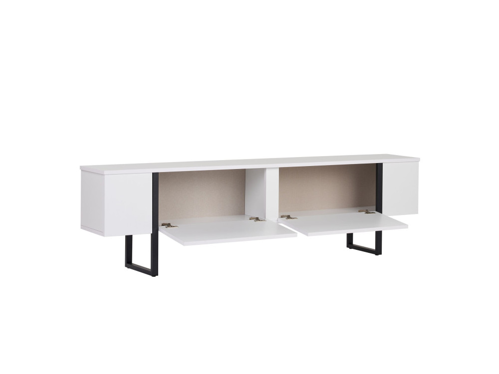 Meuble TV en bois "Onera" - 180 x 30 x 45 cm - WhiteBlack