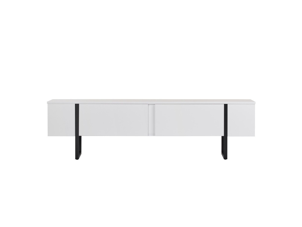 Meuble TV en bois "Onera" - 180 x 30 x 45 cm - WhiteBlack