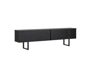 Meuble TV en bois "Onera" - 180 x 30 x 50 cm - Bois Noir / Noir