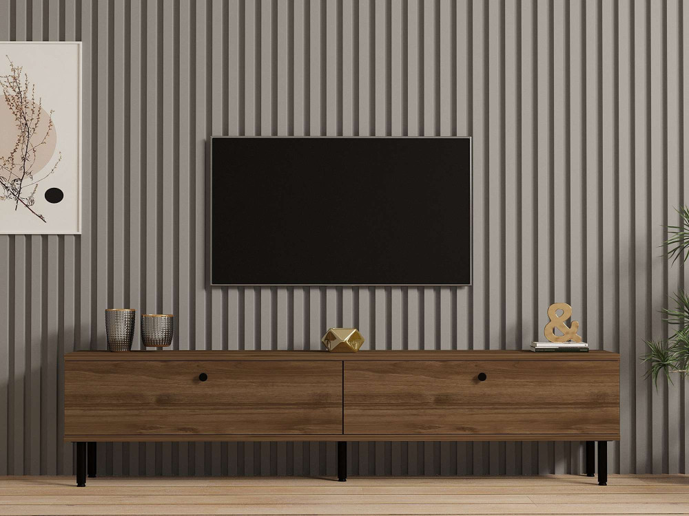 Meuble TV en bois "Nantes" - 160 x 25 x 37 cm - Marron
