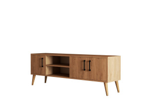 Meuble TV en bois "Exxen" - 150 x 34 x 52 cm - Marron