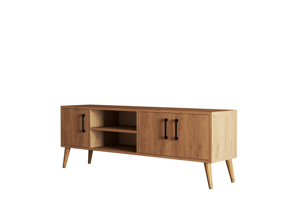 Meuble TV en bois "Exxen" - 150 x 34 x 52 cm - Marron