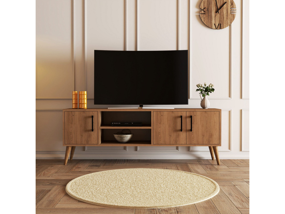Meuble TV en bois "Exxen" - 150 x 34 x 52 cm - Marron