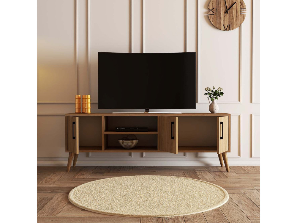 Meuble TV en bois "Exxen" - 150 x 34 x 52 cm - Marron