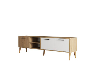 Meuble TV en bois "Exxen" - 180 x 35 x 53 cm - Blanc