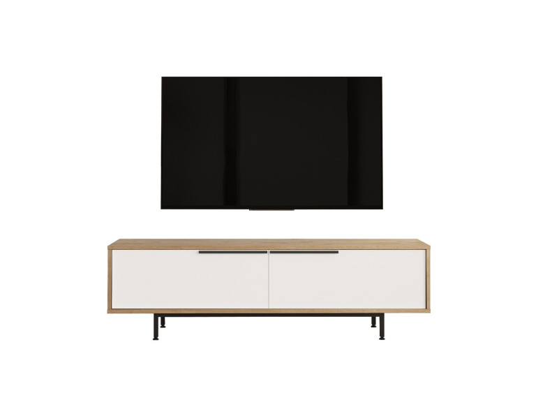 Meuble TV en bois "ON1-SW" - 160 x 35 x 45 cm - Blanc