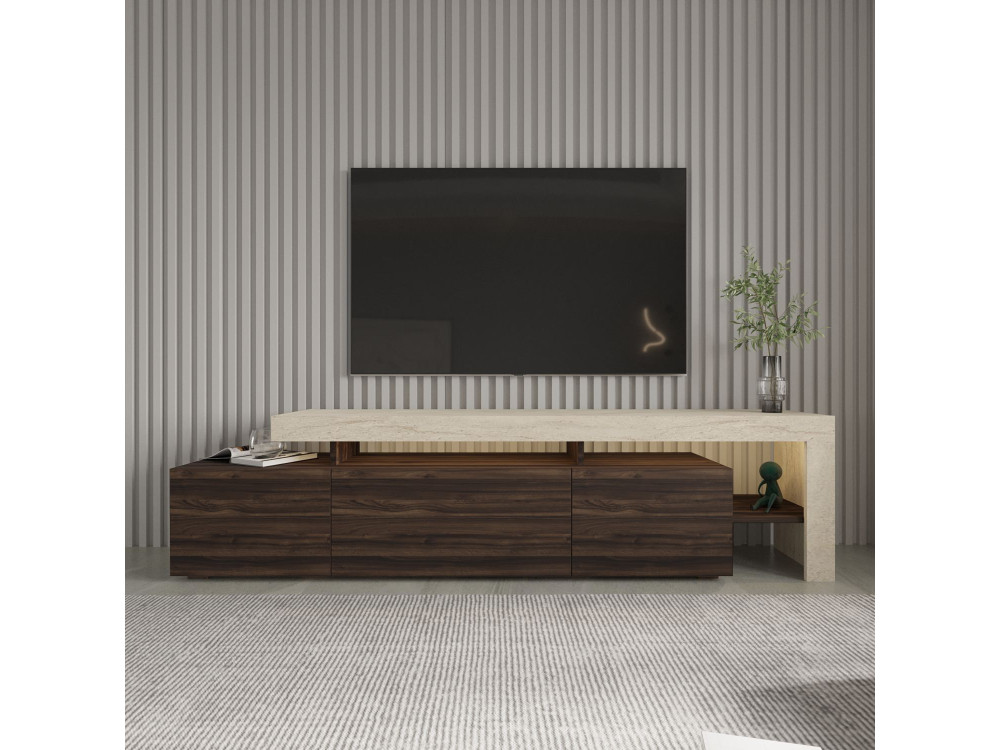 Meuble TV en bois "Beliz" - 192 x 37 x 53 cm - Marron