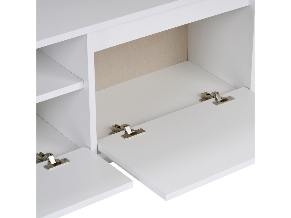 Meuble TV en bois "Sentinel" - 160 x 30 x 42 cm - Blanc