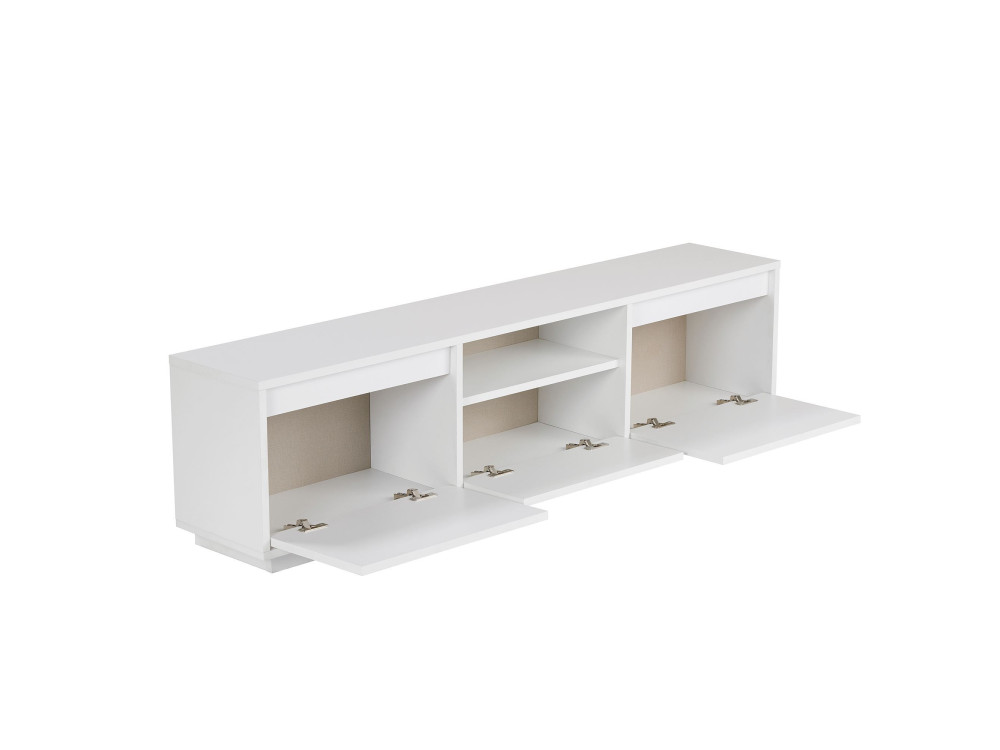 Meuble TV en bois "Sentinel" - 160 x 30 x 42 cm - Blanc