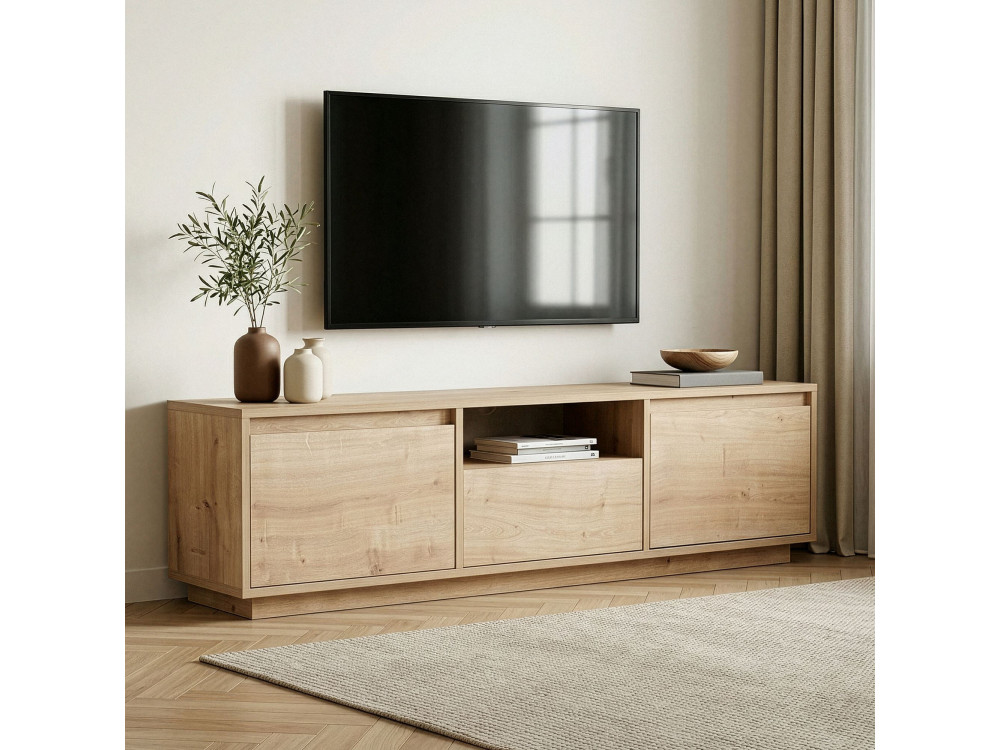 Meuble TV en bois "Sentinel" - 160 x 30 x 42 cm - Beige
