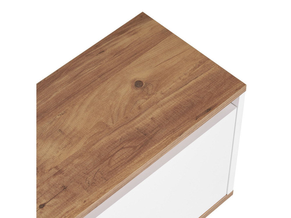 Meuble TV en bois "Sentinel" - 160 x 30 x 42 cm - Blanc