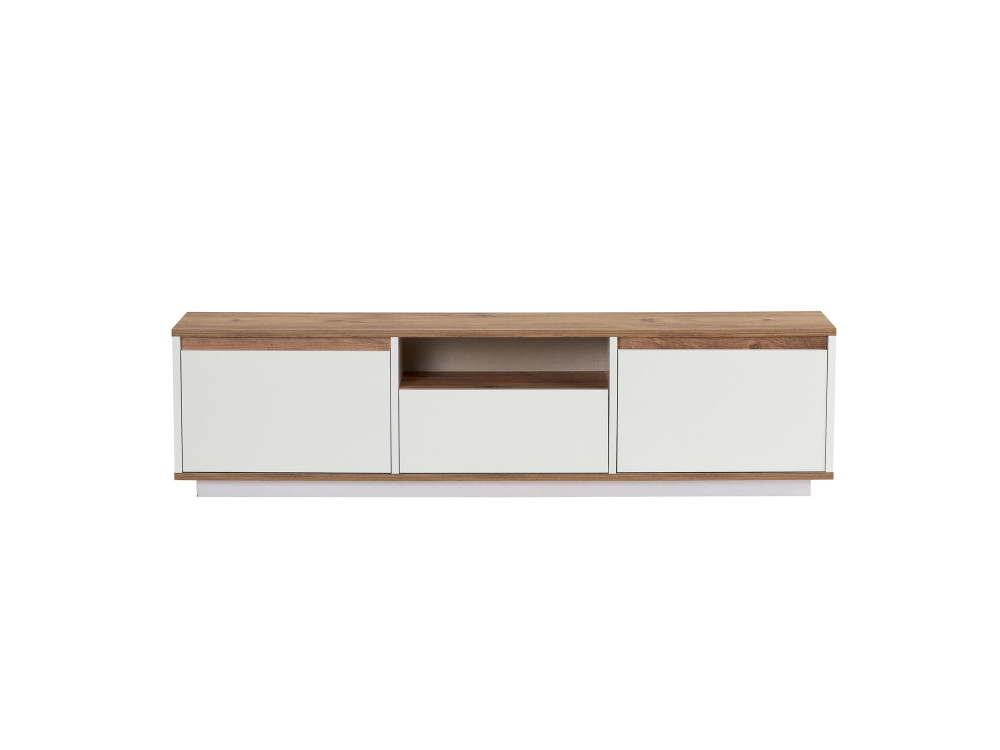 Meuble TV en bois "Sentinel" - 160 x 30 x 42 cm - Blanc