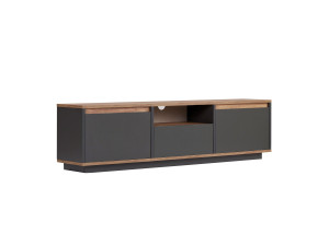 Meuble TV en bois "Sentinel" - 160 x 30 x 42 cm - Gris anthracite