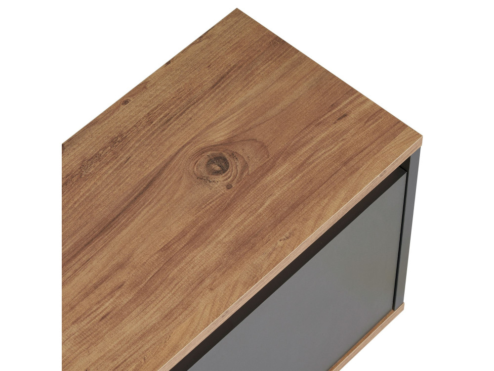 Meuble TV en bois "Sentinel" - 160 x 30 x 42 cm - Gris anthracite