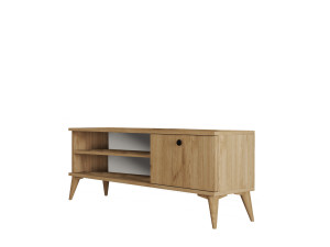 Meuble TV en bois "Retro" - 120 x 29 x 44 cm - Beige