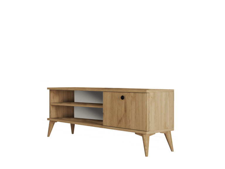 Meuble TV en bois "Retro" - 120 x 29 x 44 cm - Beige