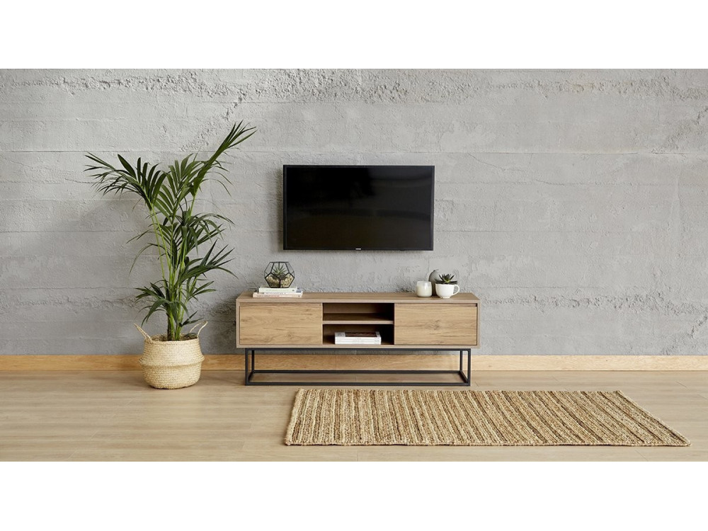 Meuble TV en bois "Laxus" - 140 x 40 x 50 cm - Marron