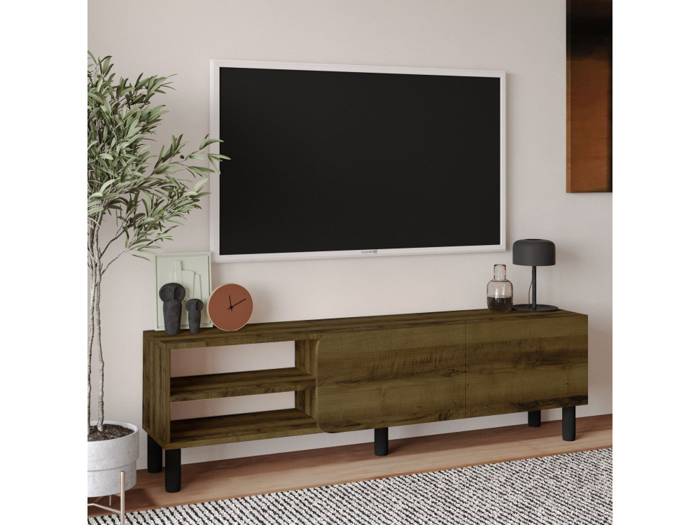 Meuble TV en bois "River" - 150 x 31.4 x 48.2 cm - Noyer Antique
