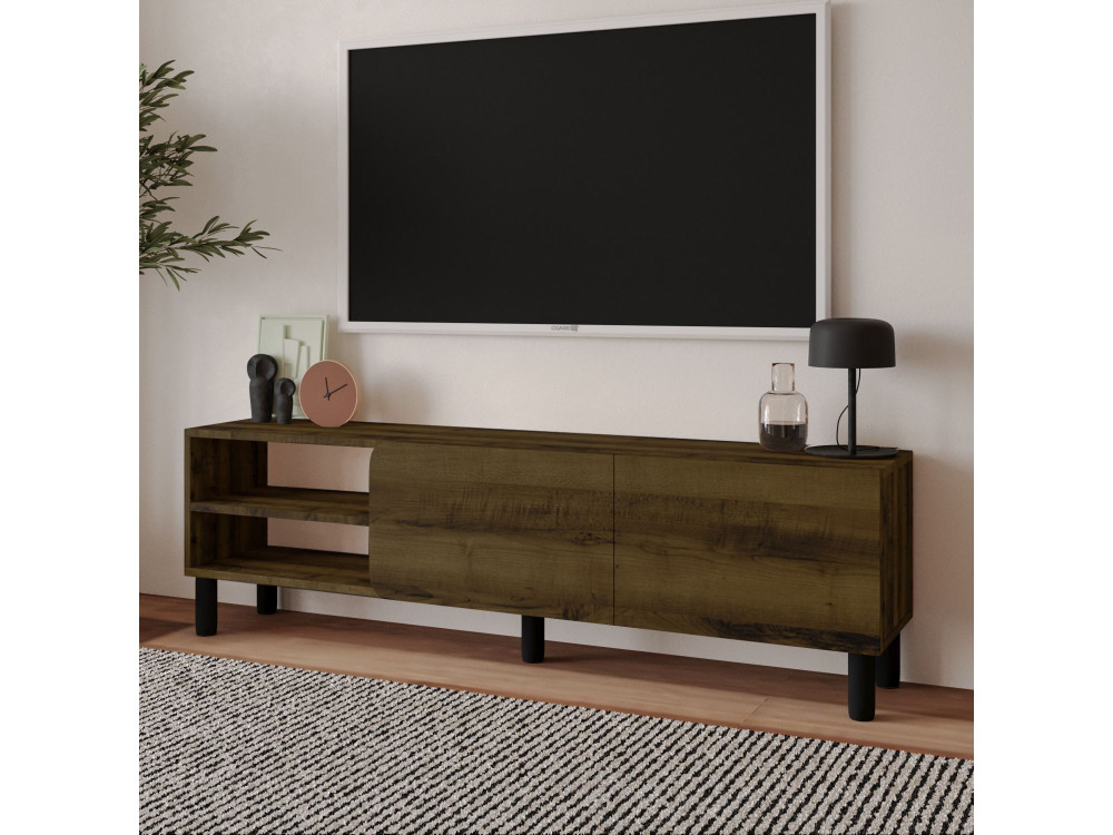 Meuble TV en bois "River" - 150 x 31.4 x 48.2 cm - Noyer Antique
