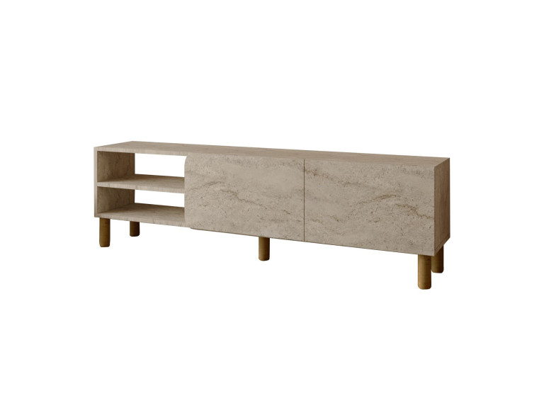 Meuble TV en bois "River" - 150 x 31 x 48 cm - Travertin