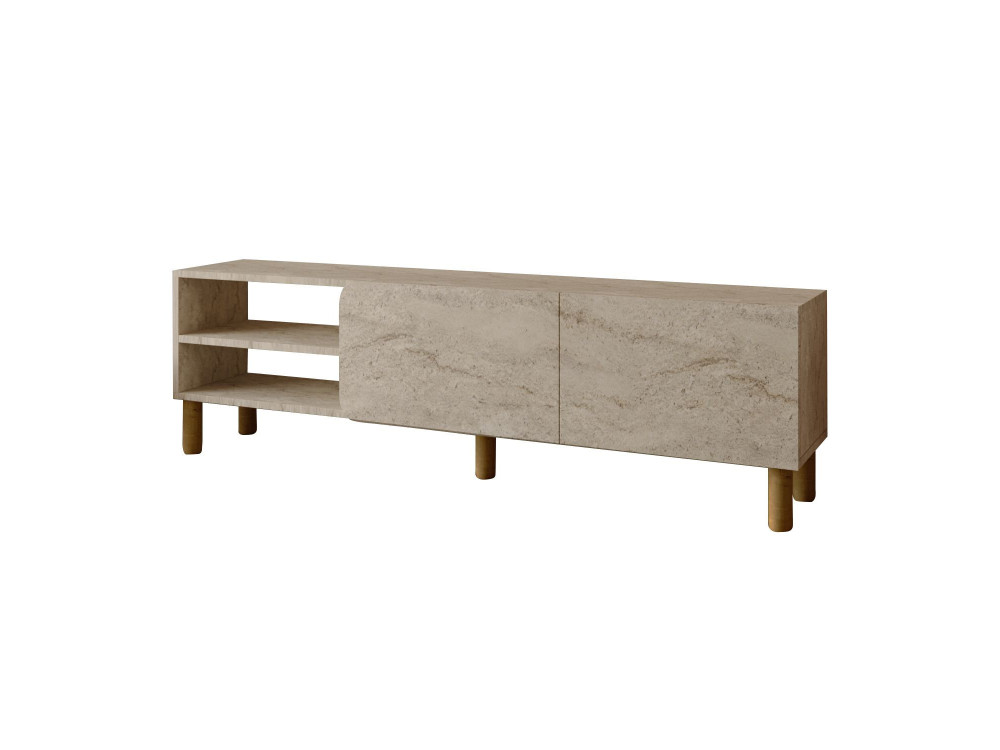 Meuble TV en bois "River" - 150 x 31 x 48 cm - Travertin