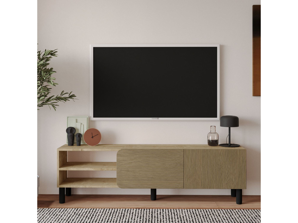 Meuble TV en bois "River" - 150 x 31 x 48 cm - Beige