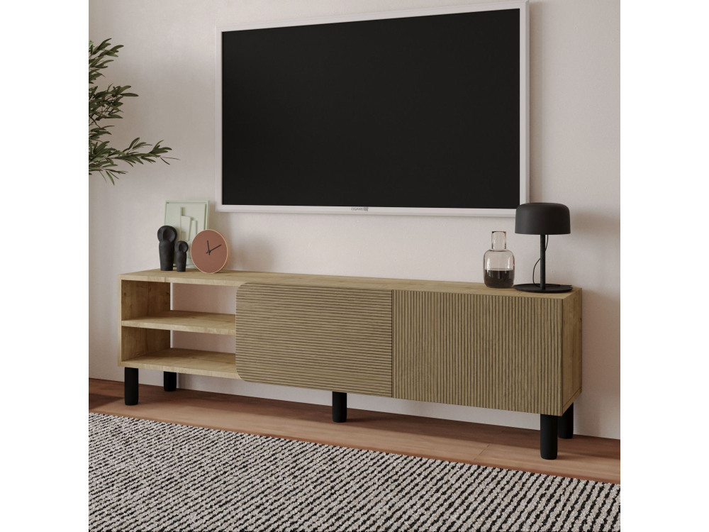 Meuble TV en bois "River" - 150 x 31 x 48 cm - Beige