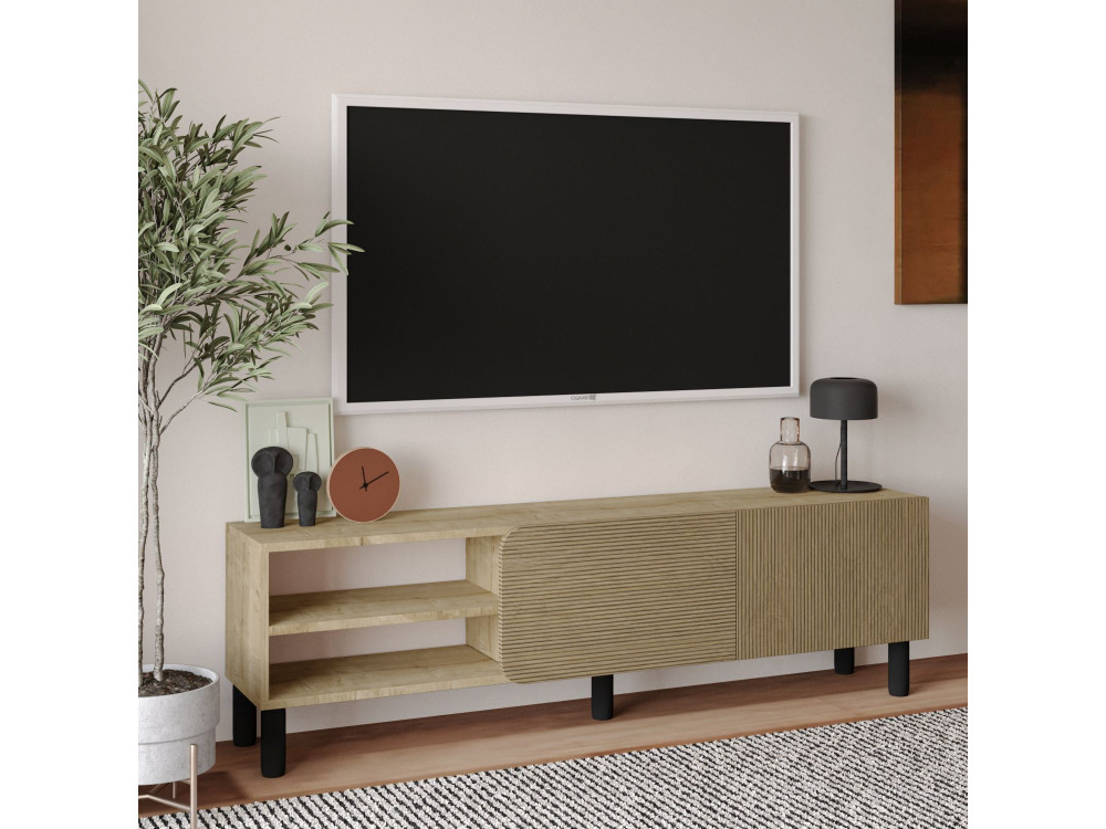 Meuble TV en bois "River" - 150 x 31 x 48 cm - Beige