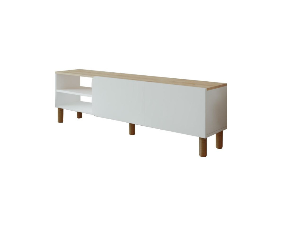 Meuble TV en bois "River" - 150 x 31 x 48 cm - Blanc