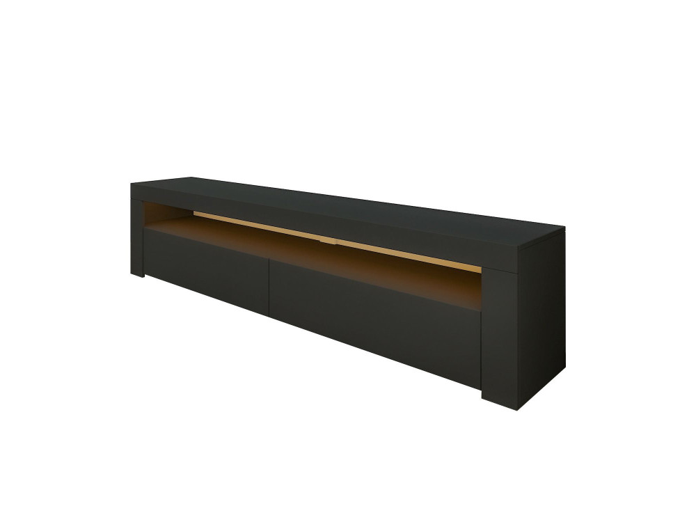 Meuble TV en bois "Bati" - 150 x 36 x 46 cm - Gris anthracite