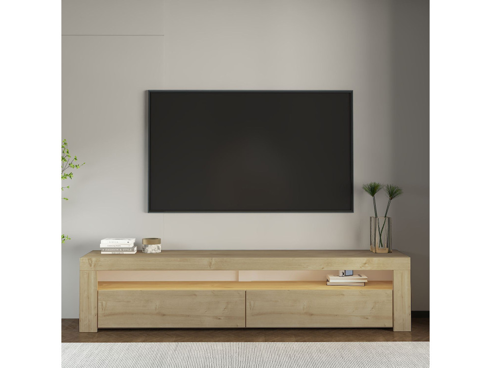 Meuble TV en bois "Bati" - 150 x 36 x 46 cm - Beige