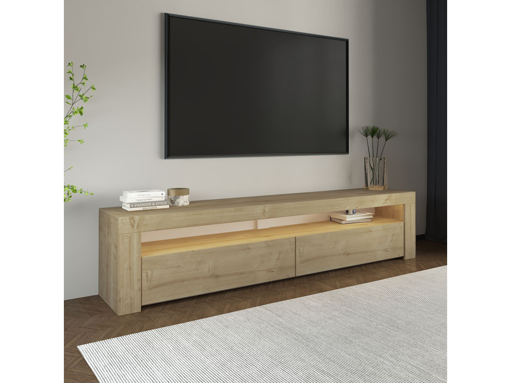 Meuble TV en bois "Bati" - 150 x 36 x 46 cm - Beige