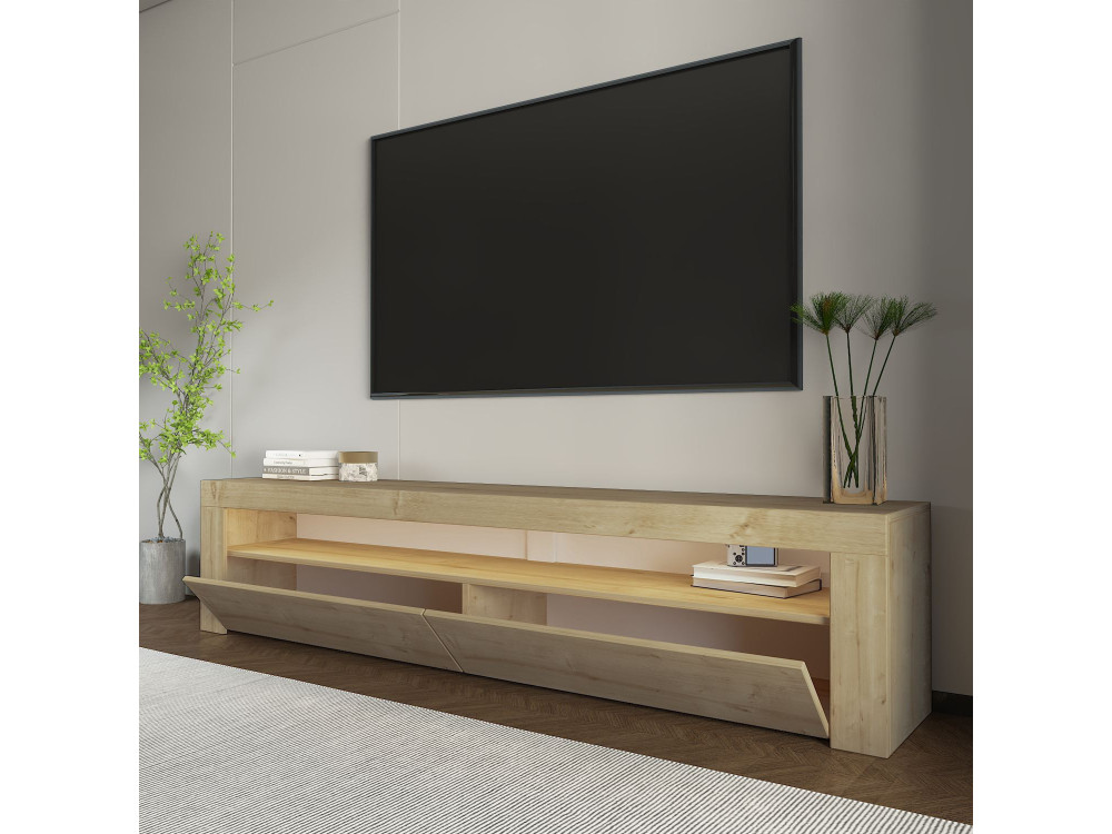 Meuble TV en bois "Bati" - 150 x 36 x 46 cm - Beige
