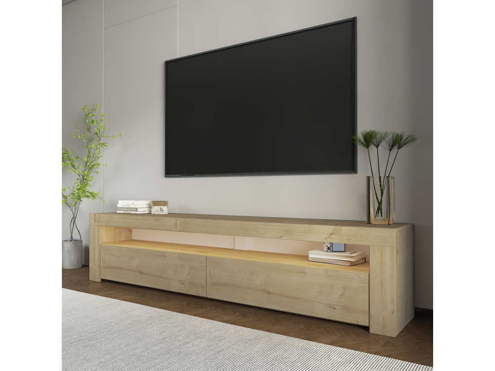 Meuble TV en bois "Bati" - 150 x 36 x 46 cm - Beige