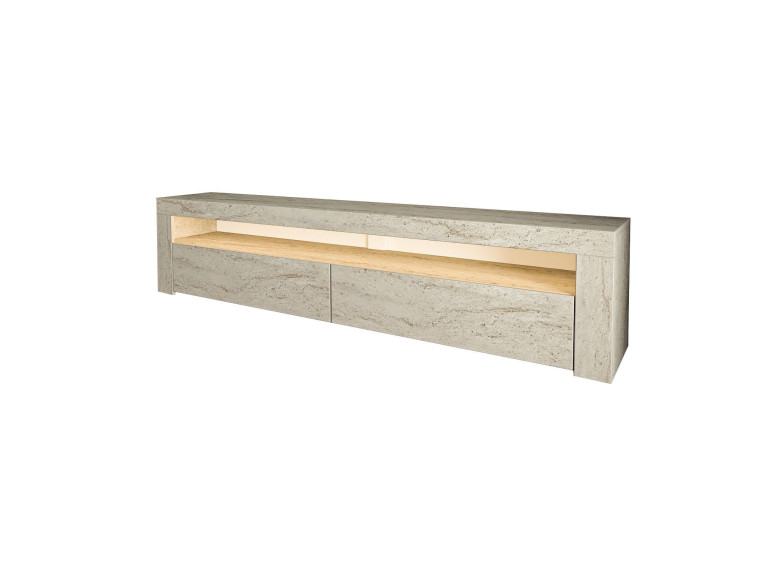 Meuble TV en bois "Bati" - 150 x 36 x 46 cm - Travertin