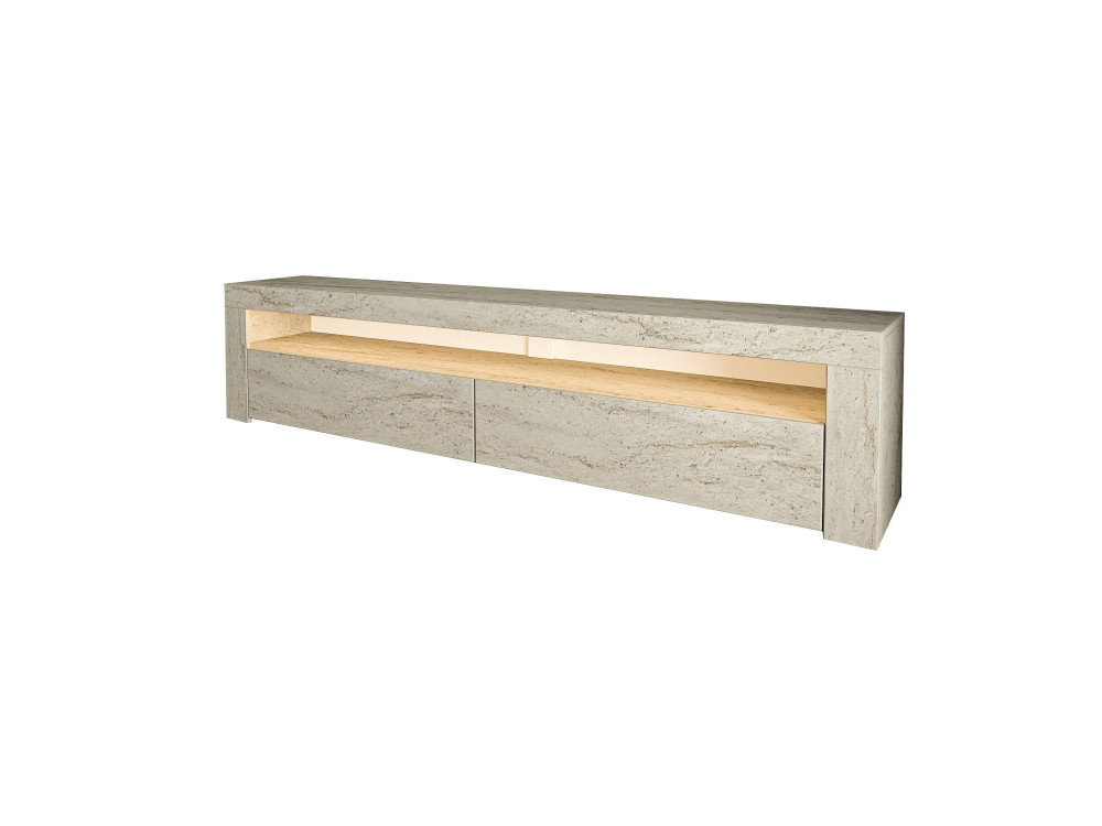Meuble TV en bois "Bati" - 150 x 36 x 46 cm - Travertin
