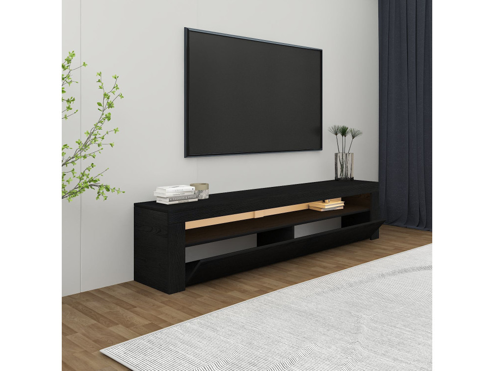 Meuble TV en bois "Bati" - 150 x 36 x 46 cm - Noir