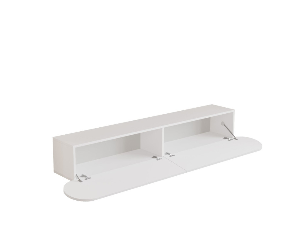 Meuble TV en bois "LUM1" - 180 x 31 x 29 cm - Blanc