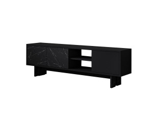 Meuble TV en bois "Ravello" - 150 x 30 x 45 cm - Noir