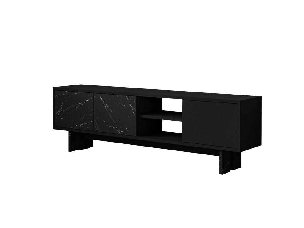 Meuble TV en bois "Ravello" - 150 x 30 x 45 cm - Noir