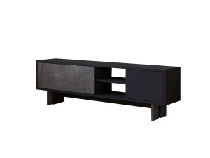 Meuble TV en bois "Ravello" - 150 x 30 x 45 cm - Gris anthracite
