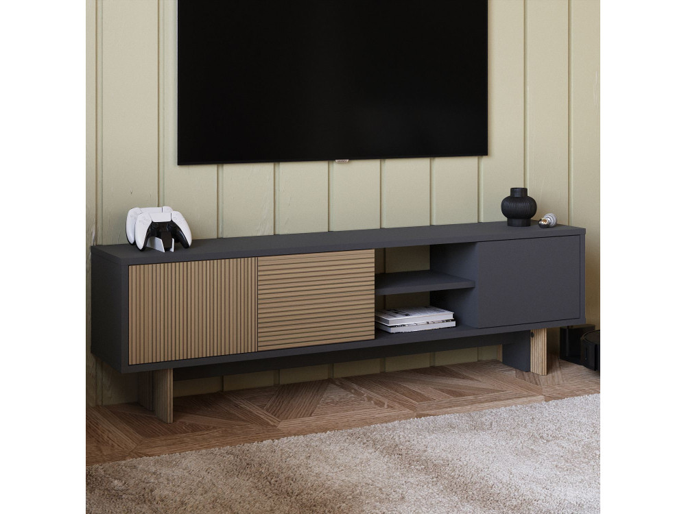 Meuble TV en bois "Ravello" - 150 x 30 x 45 cm - Marron