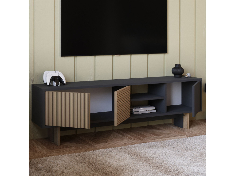 Meuble TV en bois "Ravello" - 150 x 30 x 45 cm - Marron