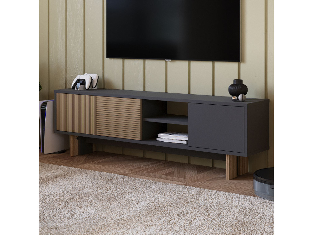 Meuble TV en bois "Ravello" - 150 x 30 x 45 cm - Marron