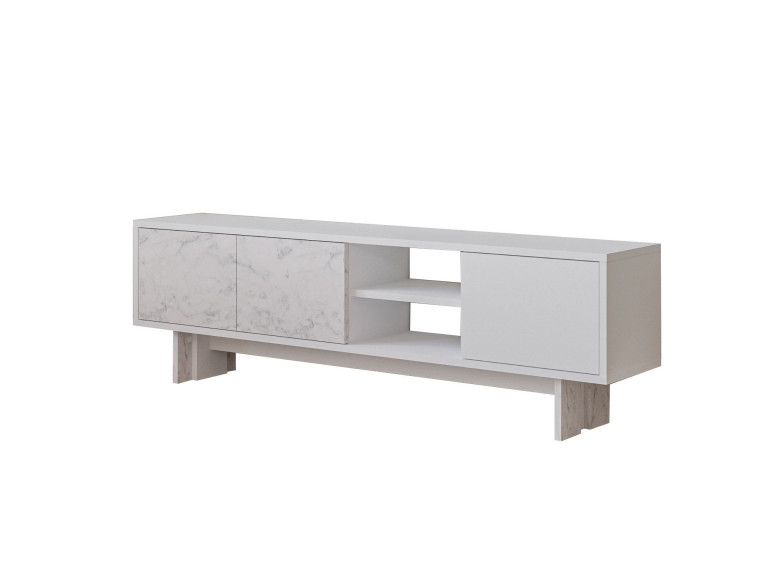 Meuble TV en bois "Ravello" - 150 x 30 x 45 cm - Blanc