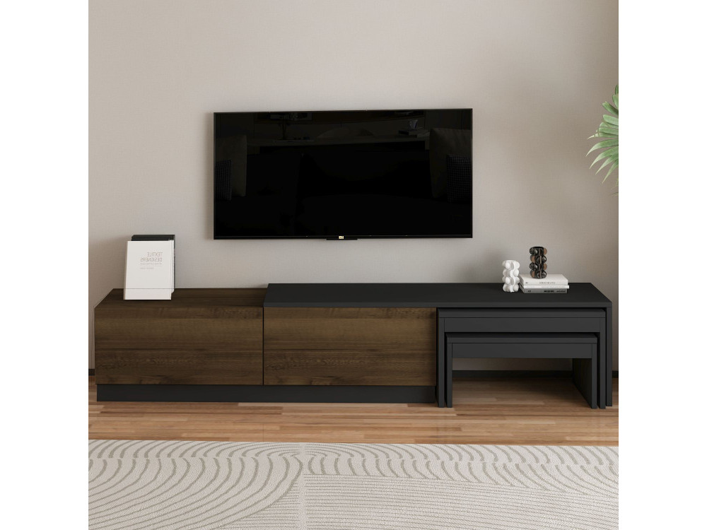 Meuble TV en bois "Nest" - 180 x 30 x 36 cm - Marron